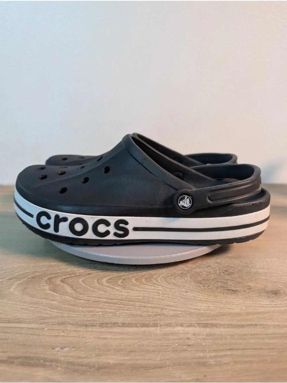 Crocs Bayaband Slip On Clog Men's Sz 13 Black Stripe Comfy Summer